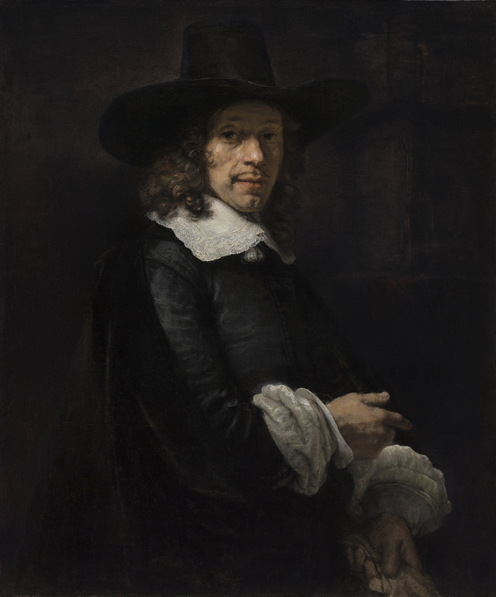  伦勃朗·梵·莱茵 Rembrandt van Rijn——戴着手套的绅士肖像